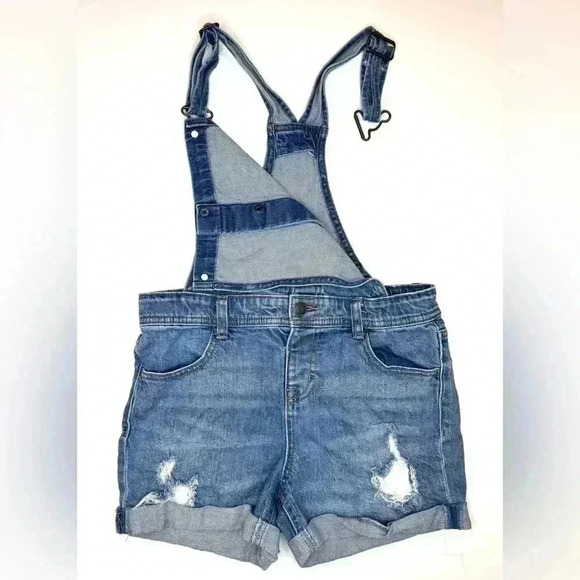 Cat & Jack Kids Blue Denim Jean ShortAll One Piece Size - L 10/12 - Picture 5 of 6